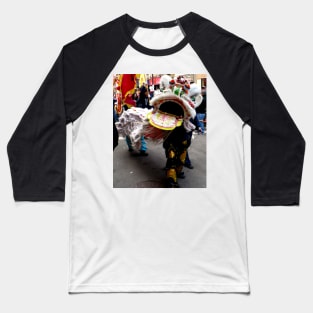 White Chinese Lion Dancer, head Baseball T-Shirt